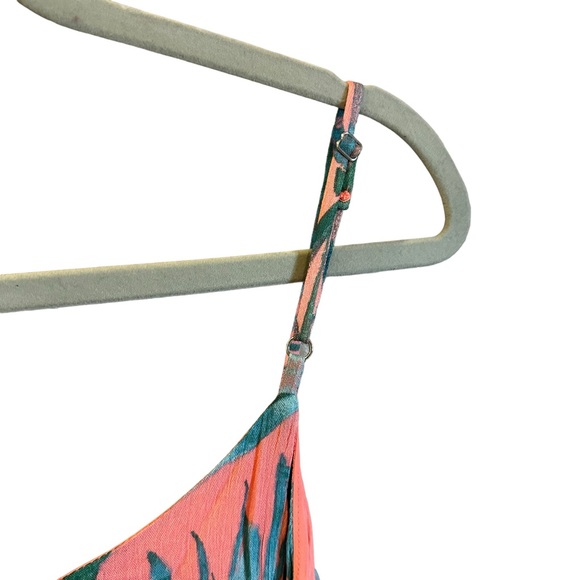 Cynthia Rowley Designer Sleeveless Dress Pink with Green Leaves Size 12 - Picture 5 of 5